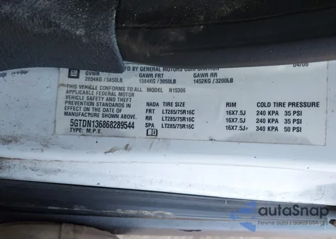 2006 Hummer H3 Suv z USA, uszkodzony, nr VIN 5GTDN136868289544